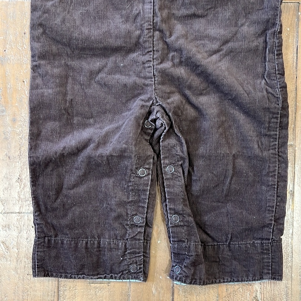 Janie and jack brown corduroy train overalls - Picture 3 of 5